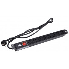 розеток ITK PDU 8 C13 с LED выключателем 1U вилка нем.стандарт PH12-8C131  в Костанае