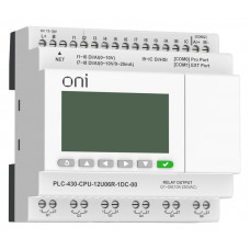 ПЛК 430 Модуль ЦПУ 4 DI 6 UI (0-10 В/DI) 2 UI (0-10 В/0-20 мА/DI) 6 RO 24В DC с Ethernet портом с экраном ONI PLC-430-CPU-12U06R-1DC-00 в Актау