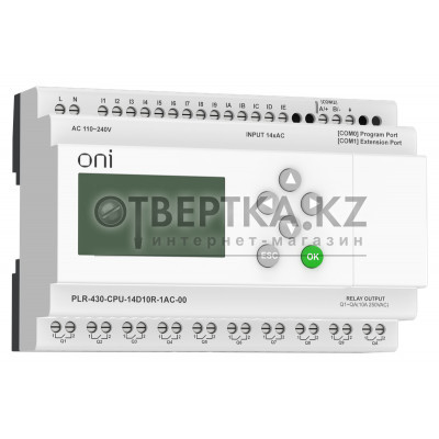 ПЛК 430 Модуль ЦПУ 14 DI 10 RO 220В AC с экраном ONI PLR-430-CPU-14D10R-1AC-00