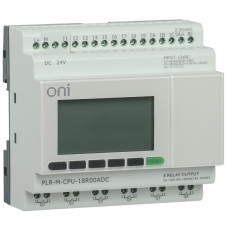 Микро ONI ПЛК 12 4 0-20мА 4 0-10В 4 до 60кГц 6 RTC SD RS485 Ethernet 24В DC PLR-M-CPU-18R00ADC