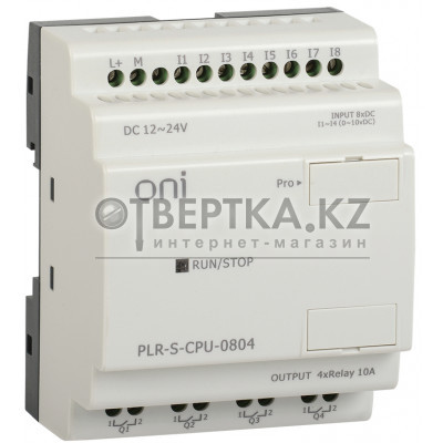 Логическое реле ONI PLR-S ЦПУ 8 4 0..10 В DC 4 до 10А RTC 64 12-24 В DC PLR-S-CPU-0804