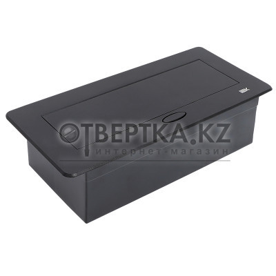 PRIMER Блок розеточный с выдвижной крышкой на 6 модулей черный IEK PM-BR51-06-O-K02