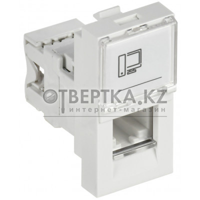 PRIMER РКИ-10-00-П-6 Розетка компьютерная RJ45 UTP кат.6 (1 модуль) белая IEK PR-KK40D-RI-0-1-C06U-K01