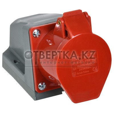 Розетка стационарная IEK ССИ-115 16А-6ч/380-415В 3PPEN IP44 PSR12-016-5 