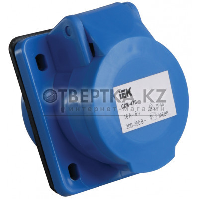 Розетка встраиваемая IEK ССИ-413 2PPE 16А/200-250В IP44 PSR41-016-3 PSR41-016-3 