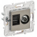 SKANDY Розетка двойная TVRJ45 кат.5E SK-A14N металл никель IEK SK-AK20-1-K50