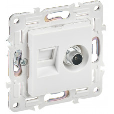 SKANDY Розетка двойная TVRJ45 кат.6 SK-A15W арктический белый IEK SK-AK20-2-K01