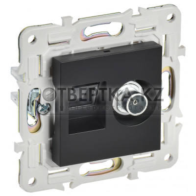 SKANDY Розетка двойная TVRJ45 кат.6 SK-A15Bl черный IEK SK-AK20-2-K02