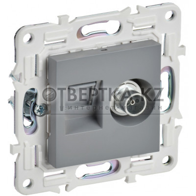 SKANDY Розетка двойная TVRJ45 кат.6 SK-A15Gr серый IEK SK-AK20-2-K03