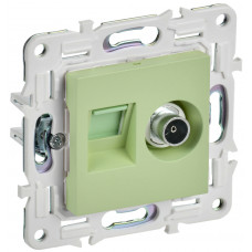SKANDY Розетка двойная TVRJ45 кат.6 SK-A15G мятный IEK SK-AK20-2-K06 в Костанае