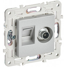 SKANDY Розетка двойная TVRJ45 кат.6 SK-A15S серебряный IEK SK-AK20-2-K23 в Костанае