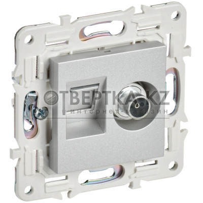 SKANDY Розетка двойная TVRJ45 кат.6 SK-A15S серебряный IEK SK-AK20-2-K23