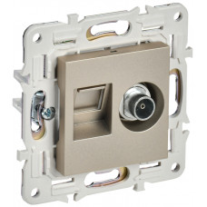 SKANDY Розетка двойная TVRJ45 кат.6 SK-A15Sh шампань IEK SK-AK20-2-K37