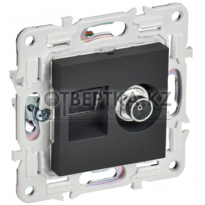 SKANDY Розетка двойная TVRJ45 кат.6 SK-A15G графит IEK SK-AK20-2-K53