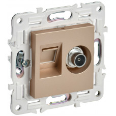 SKANDY Розетка двойная TVRJ45 кат.6 SK-A15Sa песочный IEK SK-AK20-2-K98