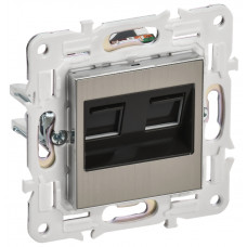 SKANDY Розетка компьютерная двойная RJ45 кат.5E SK-K03N металл никель IEK SK-K20-1-K50 в Уральске