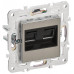 SKANDY Розетка компьютерная двойная RJ45 кат.5E SK-K03N металл никель IEK SK-K20-1-K50