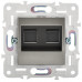SKANDY Розетка компьютерная двойная RJ45 кат.5E SK-K03N металл никель IEK SK-K20-1-K50