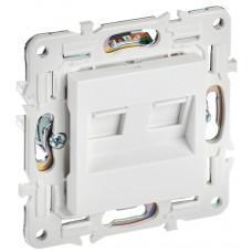 SKANDY Розетка компьютерная двойная RJ45 кат.6 SK-K04W арктический белый IEK SK-K20-2-K01 в Усть-Каменогорске