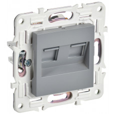 SKANDY Розетка компьютерная двойная RJ45 кат.6 SK-K04Gr серый IEK SK-K20-2-K03 в Усть-Каменогорске