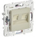 SKANDY Розетка компьютерная двойная RJ45 кат.6 SK-K04B бежевый IEK SK-K20-2-K10