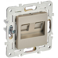 SKANDY Розетка компьютерная двойная RJ45 кат.6 SK-K04Sh шампань IEK SK-K20-2-K37 в Усть-Каменогорске