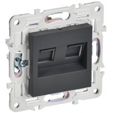 SKANDY Розетка компьютерная двойная RJ45 кат.6 SK-K04T титан IEK SK-K20-2-K48 в Усть-Каменогорске