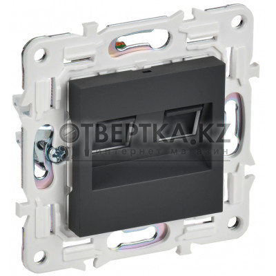 SKANDY Розетка компьютерная двойная RJ45 кат.6 SK-K04G графит IEK SK-K20-2-K53