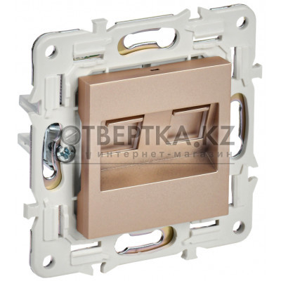 SKANDY Розетка компьютерная двойная RJ45 кат.6 SK-K04Sa песочный IEK SK-K20-2-K98