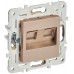 SKANDY Розетка компьютерная двойная RJ45 кат.6 SK-K04Sa песочный IEK SK-K20-2-K98