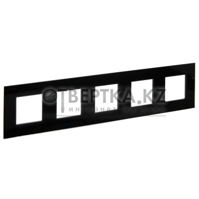 SKANDY Рамка 5-местная SK-F25Bl стекло черный IEK SK-M52-G-K02