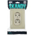 SKANDY Розетка 2-местная без заземления без защитных шторок для плоской вилки 10А SK-R03B стекло бежевый IEK SK-R20-10-K10