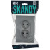 SKANDY Розетка 2-местная без заземления с защитными шторками 10А в сборе SK-R09Gr серый IEK SK-R23-10-K03-F
