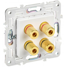SKANDY Аудиорозетка 4-местная SK-A01W арктический белый IEK SK-S40-K01 в Костанае