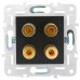 SKANDY Аудиорозетка 4-местная SK-A01Bl черный IEK SK-S40-K02