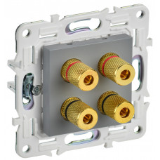 SKANDY Аудиорозетка 4-местная SK-A01Gr серый IEK SK-S40-K03 в Костанае