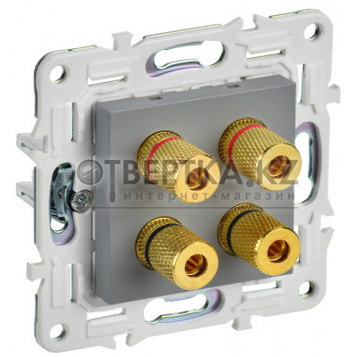 SKANDY Аудиорозетка 4-местная SK-A01Gr серый IEK SK-S40-K03