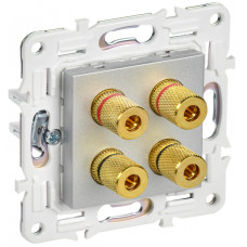 SKANDY Аудиорозетка 4-местная SK-A01S серебряный IEK SK-S40-K23 в Костанае