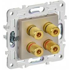 SKANDY Аудиорозетка 4-местная SK-A01Sh шампань IEK SK-S40-K37 в Костанае