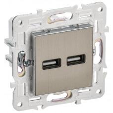 SKANDY Розетка USB AA 3,1А SK-R15N металл никель IEK SK-U21-D31-K50