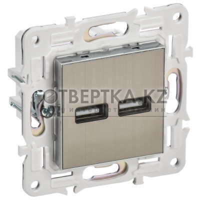 SKANDY Розетка USB AA 3,1А SK-R15N металл никель IEK SK-U21-D31-K50