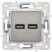 SKANDY Розетка USB AA 3,1А SK-R15N металл никель IEK SK-U21-D31-K50