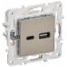 SKANDY Розетка USB AC 3,1А SK-R14N металл никель IEK SK-U22-D31-K50
