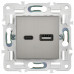 SKANDY Розетка USB AC 3,1А SK-R14N металл никель IEK SK-U22-D31-K50