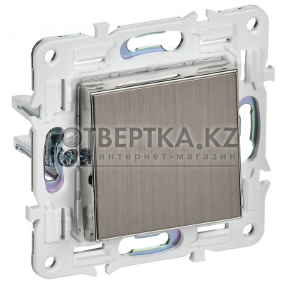 SKANDY Выключатель 1-клавишный 10А SK-V01N металл никель IEK SK-V10-0-10-K50