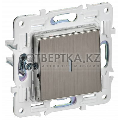 SKANDY Выключатель 1-клавишный с индикацией 10А SK-V07N металл никель IEK SK-V10-1-10-K50