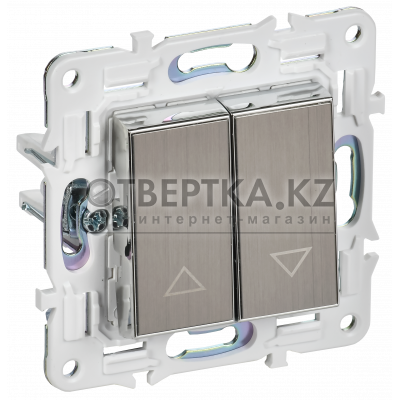SKANDY Выключатель жалюзи 10А SK-V12N металл никель IEK SK-V15-0-10-K50