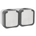 TORS Розетка 2-местная горизонтальная 16А IP55 TS222 серо-белый IEK TS-R26-16-55-G-K41