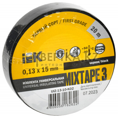 MIXTAPE 3 Изолента 0,13х15мм черная 20м IEK UIZ-13-10-K02 