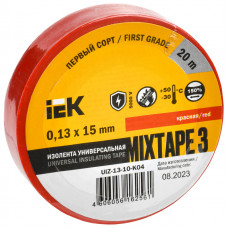 MIXTAPE 3 Изолента 0,13х15мм красная 20м IEK UIZ-13-10-K04  в Кокшетау